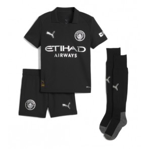 Billiga Manchester City Nico Gonzalez #14 Bortatröja Barn 2025-26 Kortärmad (+ Korta byxor)